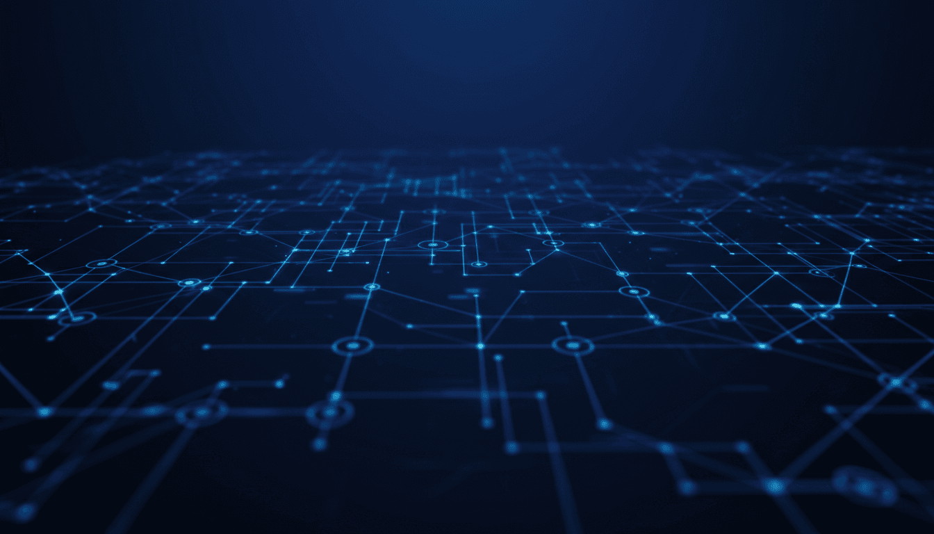 Abstract technology network in dark blue tones